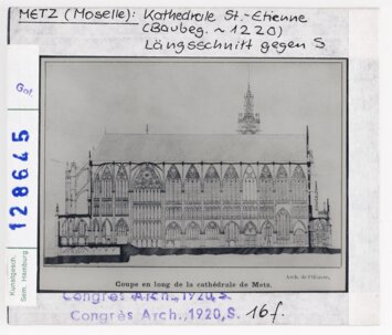 Vorschaubild Metz, Kathedrale St. Etienne, Längsschnitt gegen S Diasammlung